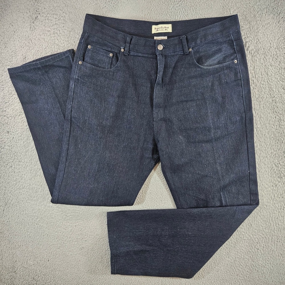 Beyond The Limit Mens Dark‎ Wash Premium Denim Jeans 38x32 Straight Leg Y2K